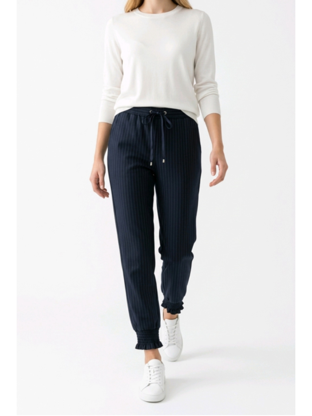3.1 Phillip Lim Navy Pinstripe Dress Pants Womens 6 Elastic Cuff